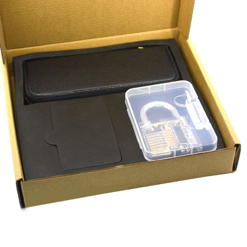 Combination Practice Padlock Set Stainless Steel 22pcs Auto Lock Pick Kit Set Transparent practice padlock pick set