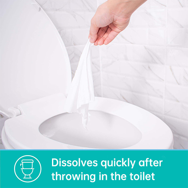 Eco Friendly Wet Toilet Paper Enriched With Aloe Vitamin E Plant Based Fibers