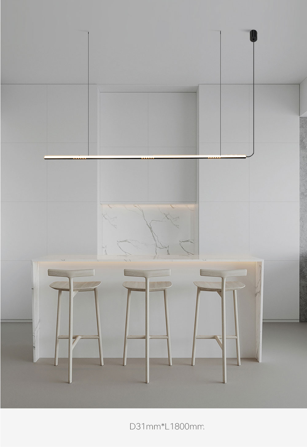 Modern Designer LED Pendant Lighting Nordic Brief Liner Pendant Lamp Anti-Dazzle Hanging Light(WH-MI-457)