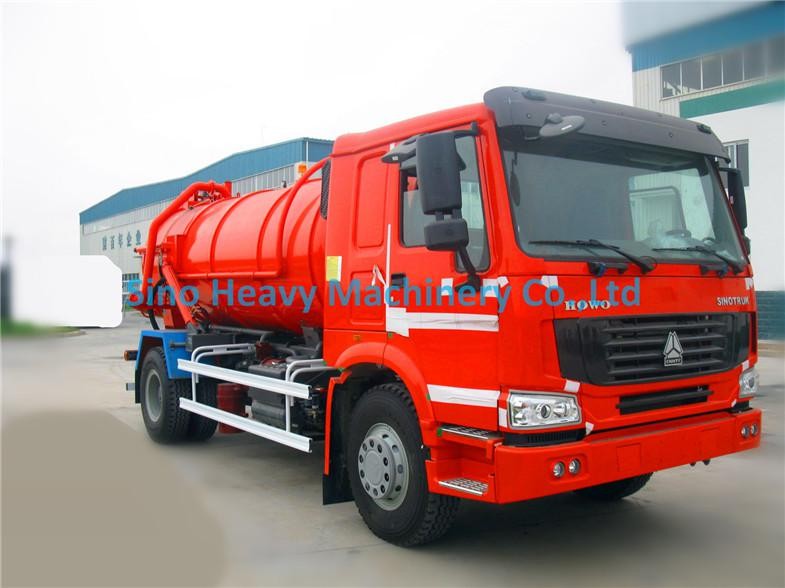 6 Wheeler 8000l Disposal Sewage Suction Vehicle Trucks Euro2 Sinotruk Howo