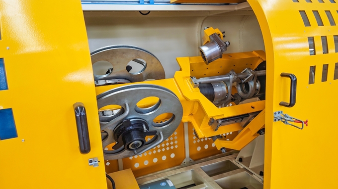 Tangential Type Non Metallic Taping Machine For Cable Wrapping Half-cut Auxiliary Cable Equipment