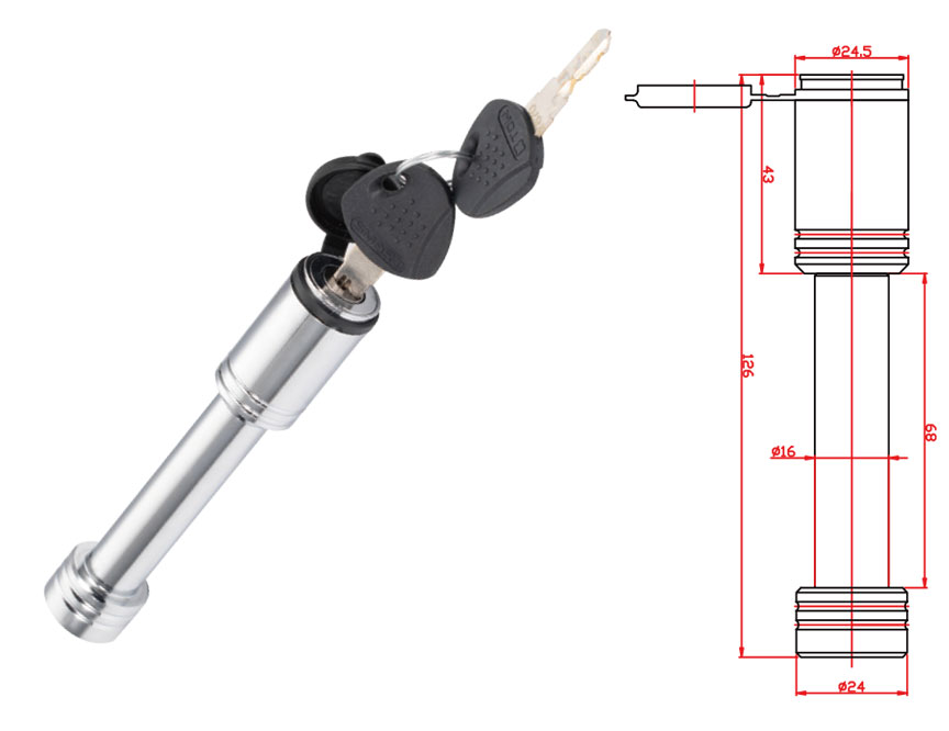 Trailer Parts Steel Chrome Plated Trailer Hitch Pin Lock with Dual Bent Pin Design