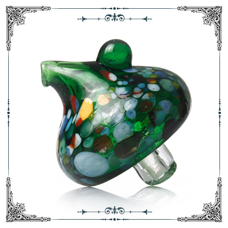 Green Mushroom Glass Carb Caps For Quartz Banger Bong Oil Rig Smoking Pipe