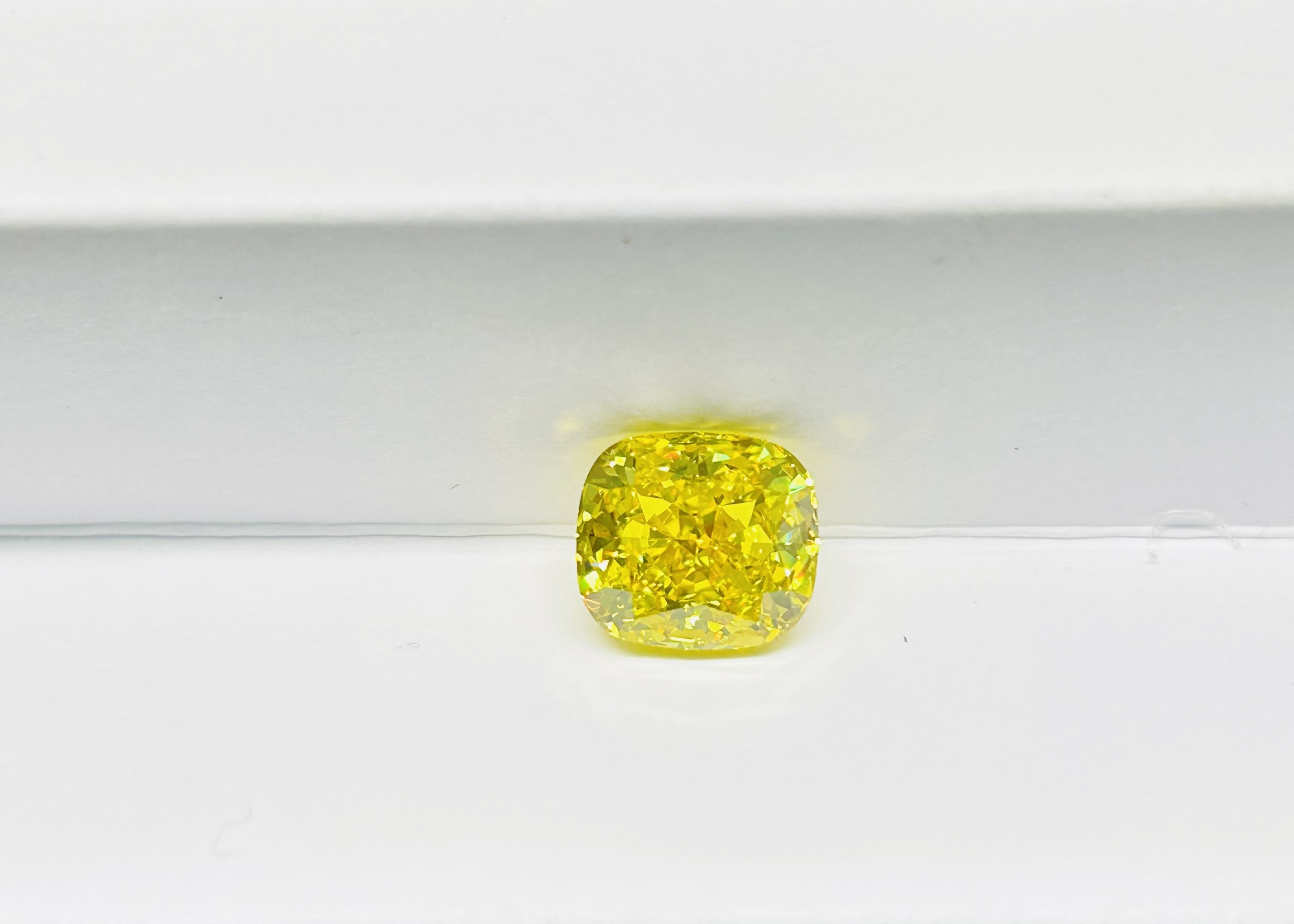 0.55ct Lab Created Yellow Diamonds Square Cushion Shape Fancy Vivid Yellow IGI Certified