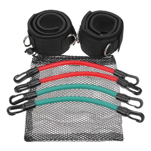 Red Latex Tube Rubber Exercise Elastic Crossfit Resistance Bands Set for Kinetic Speed Agility Training