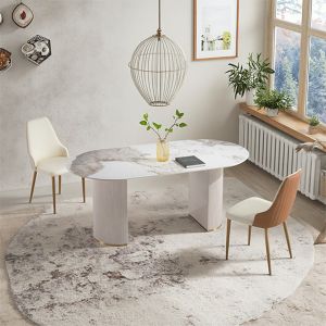 Support customization Italian Style Light Luxury Rock Slab Dining Table And