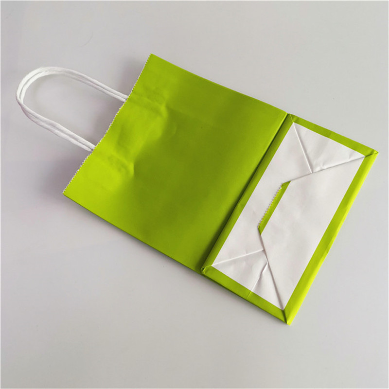 Kraft Paper CMYK 350gsm cardboard Grocery Shopping Bags With Handle