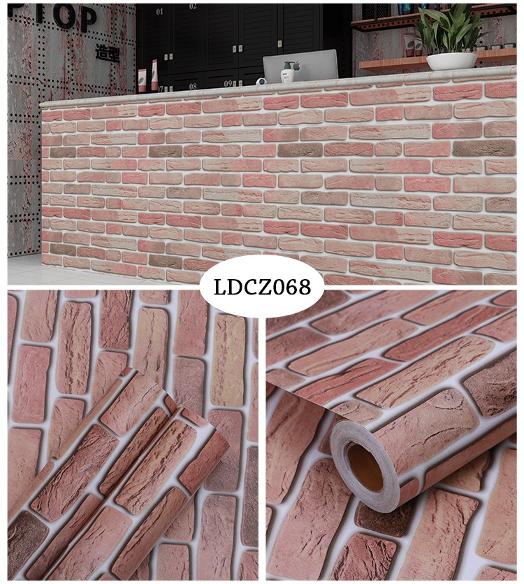 DIY 3D Brick Stone Wallpaper 3D PVC Wallpaper Sticker For Villa Hospital School