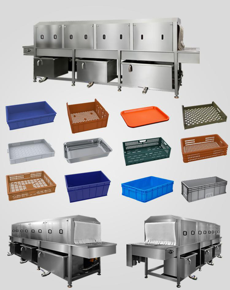 High Pressure Turnover Container Washing Machine 2000Pcs/H