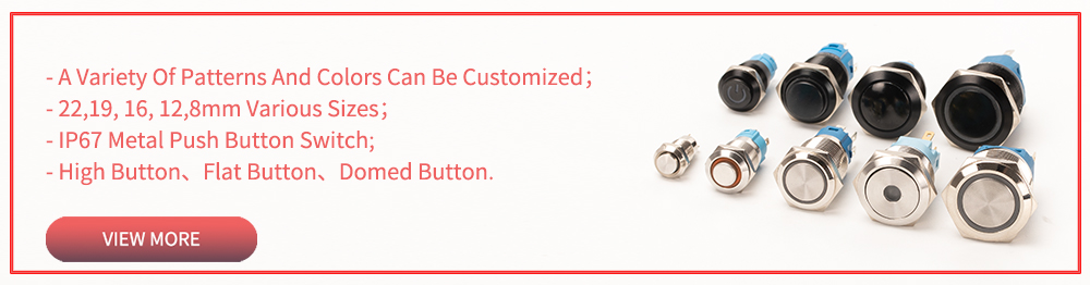 19mm 22mm Metal Push Button Switch 12mm 16mm Illuminated Momentary Switch