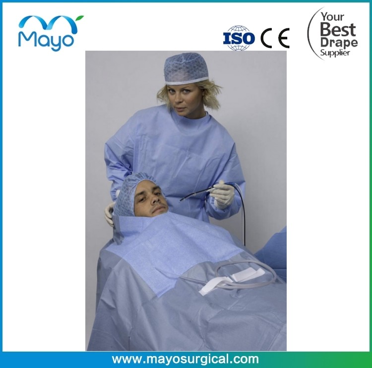 Surgical Single Drape Water Repellent With Adhesive U-shaped Split Absorbent Reinforcement