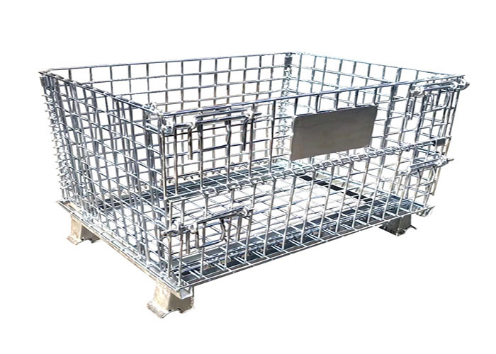 Foldable Powder Coated Wire Mesh Container 4 Door H840mm