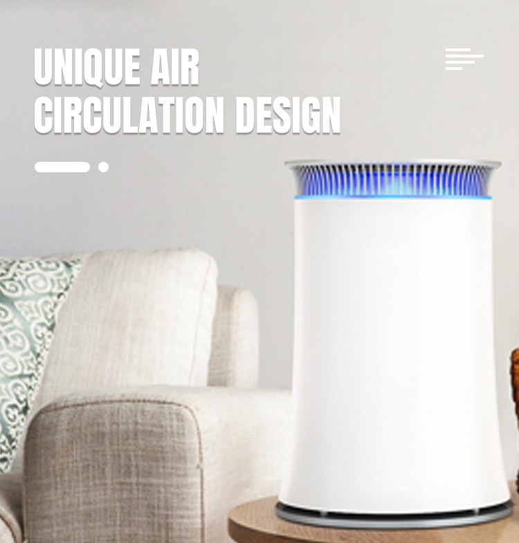 Home Office Portable Air Purifier Anion UV filter 3 fan speeds OEM