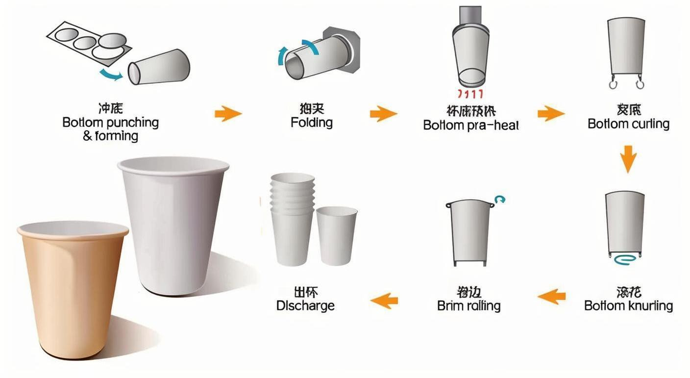 125gsm PE Paper Tea Cup Making Machine 130-180 Pcs/Min Speed