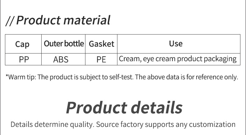 50g 15g 8g Clear Acrylic Plastic Cream Jar With Lid for Cosmetic Packaging