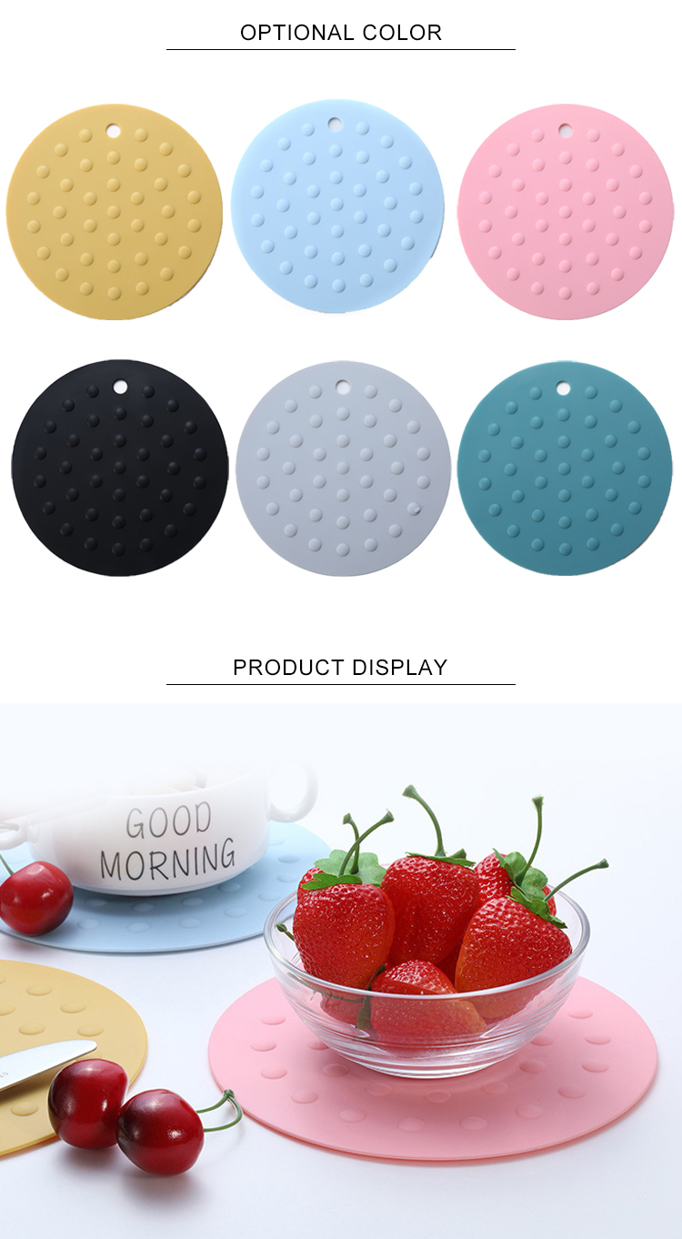 Anti Slip Round Silicone Heat Resistant Placemat