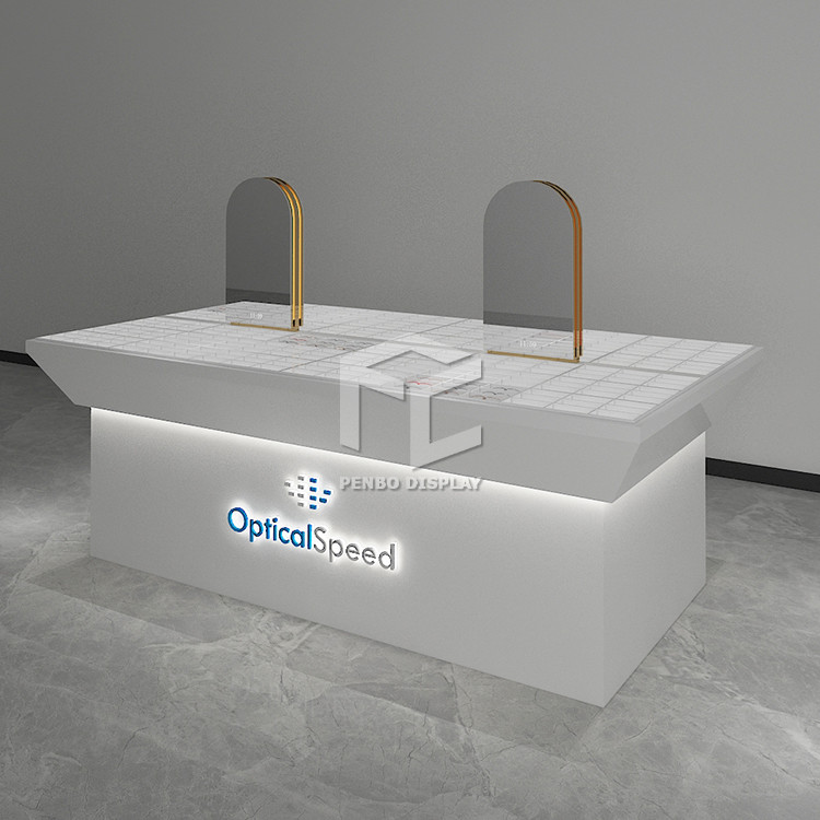 MDF Optical Shop Display Cabinets 3D Metal Optical Display Showcase For Eyewear