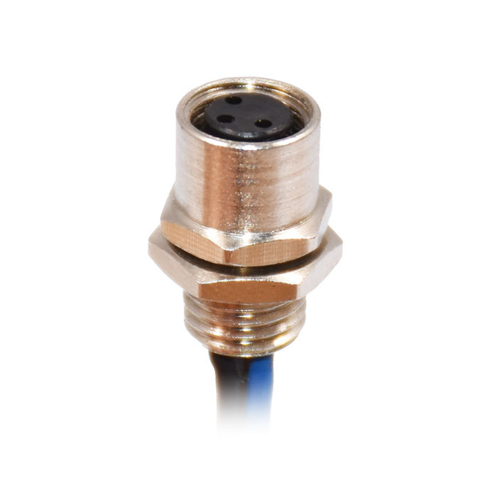 Waterproof M8 Female 8 Pin Panel Mount Circular Connector With Tail