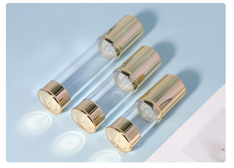 Round Shape Airless Cosmetic Pump Bottle 20ml 30ml 50ml 100ml Plastic Luxury Lotion Bottle