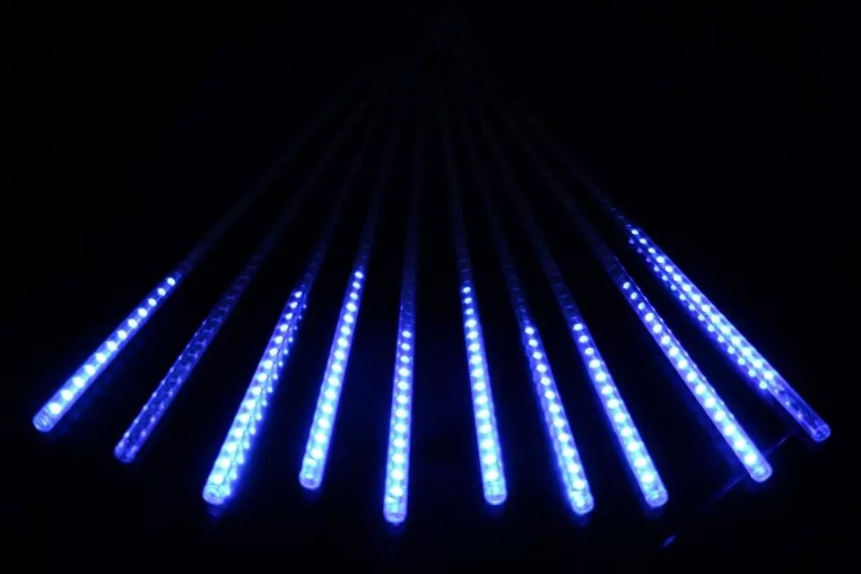 led meteor shower rain tube lights