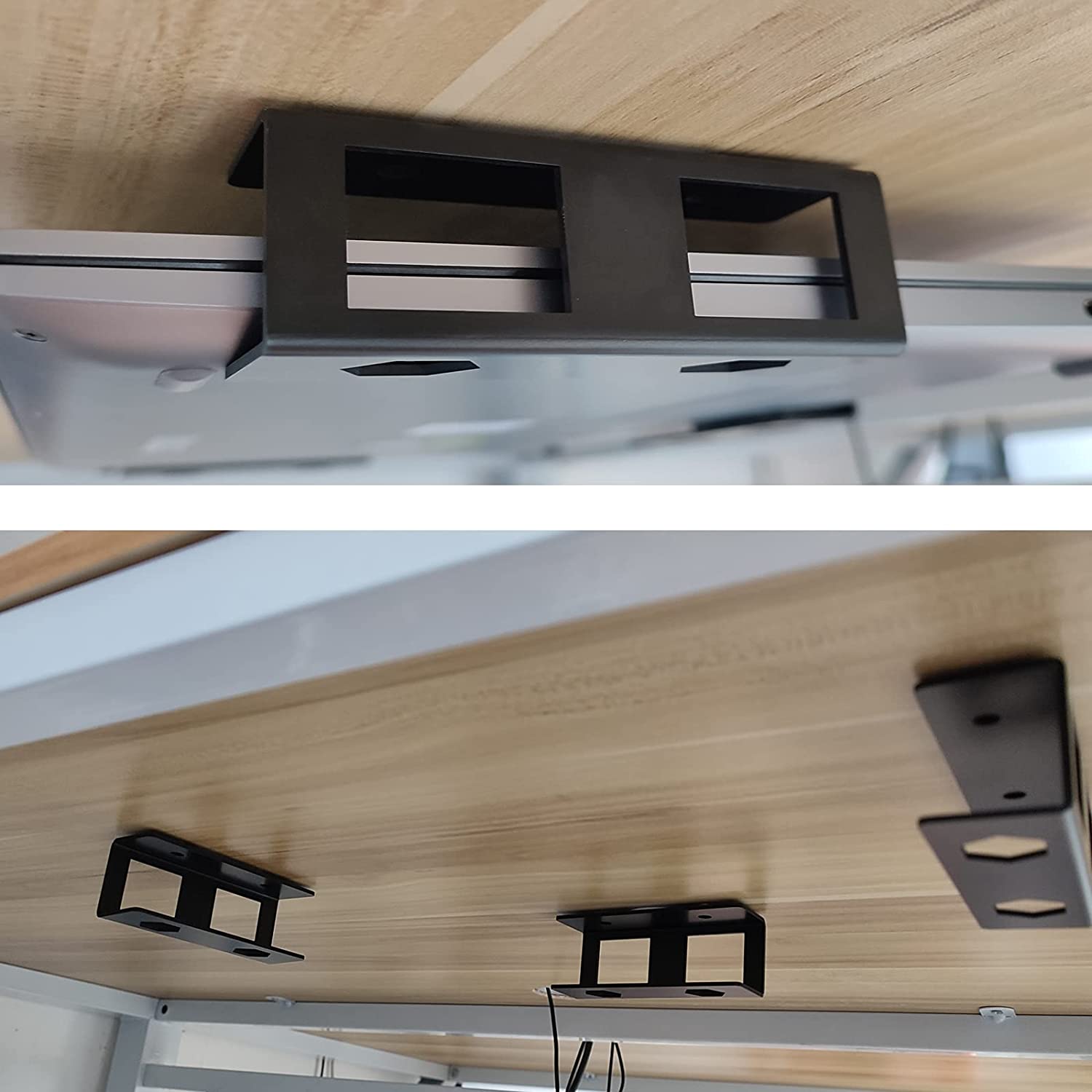 Single-side Bracket Desk Laptop Holder Mount for Standard Devices Under Desk Cable Box