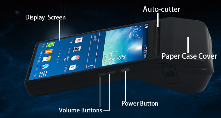 Android 6.0 8G EMMC Mini Touch Screen Handheld Regular Pos Machine with 80mm Thermal Printer