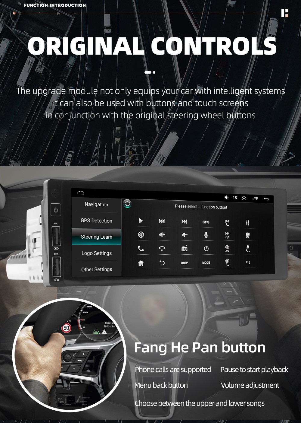Bluetooth Function 1 Din Car Radio Audio Screen with FM Aux Input Receiver and OLED Screen