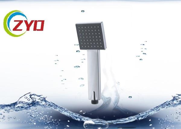 Removable Square Handheld Shower Head , Chrome Surface High Efficiency Shower