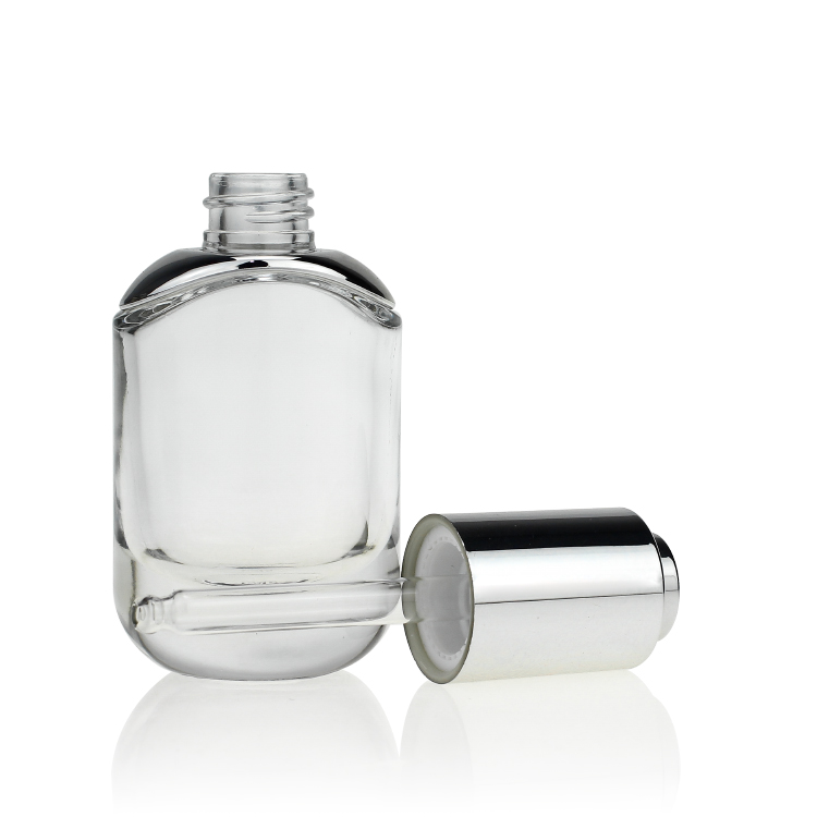 Private Label Design Serum Essential Oil Round Glass Dropper Bottle With Childproof Cap Pop Used Cosmetic Packaging S055