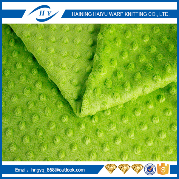 Commercial 100 Polyester Minky Dots Fabric 75d/144f For Cloth