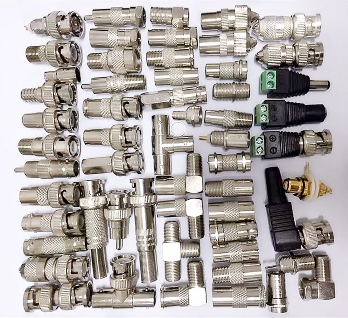 CCTV Camera BNC Coaxial Cable Connector Golden Plated Easy Installation