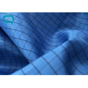 China ESD Polyester Fabric With Carbon Yarn For Cleanroom Clothes on sale