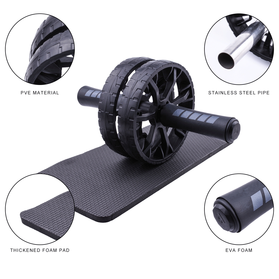 TPR 9cm Ab Wheel Roller Set Exercise