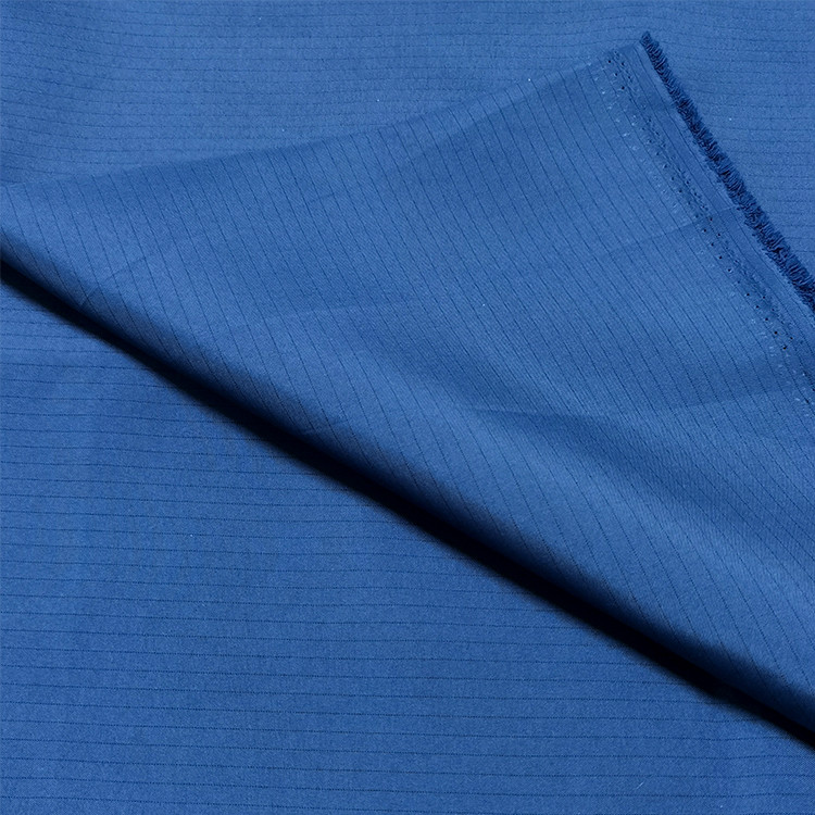 Plain 4mm Stripe 99% Polyester 1% Carbon Fiber Antistatic Fabric