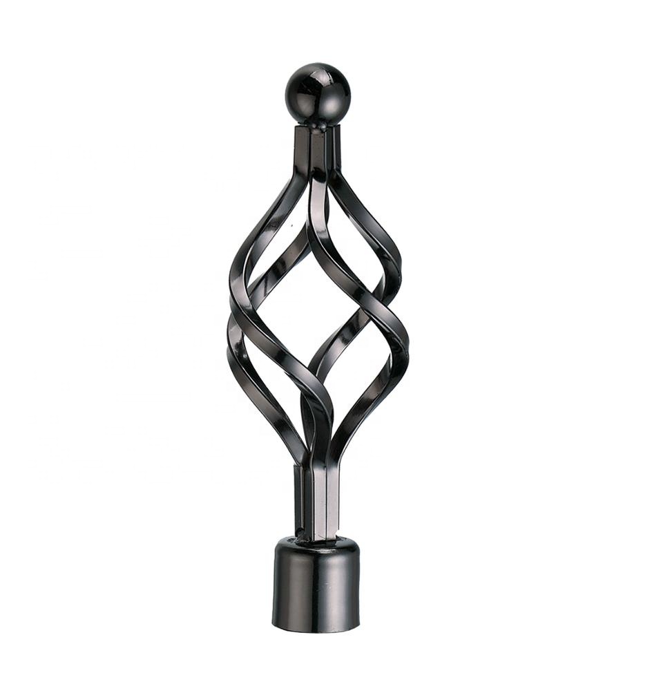 Factory direct wholesale new design golden crystal diamond metal curtain finials curtain rod accessories