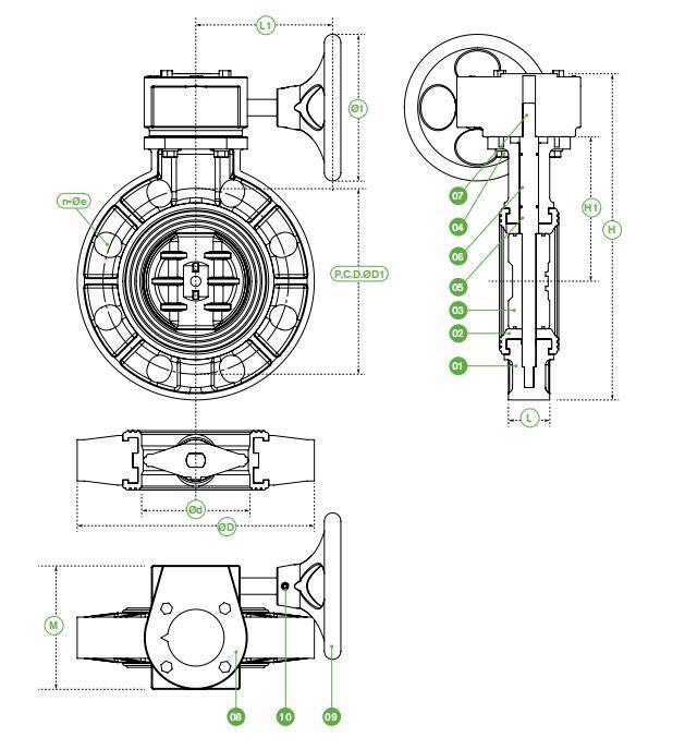 China Economic Plastic PVC Gear Butterfly Valve with Geartype