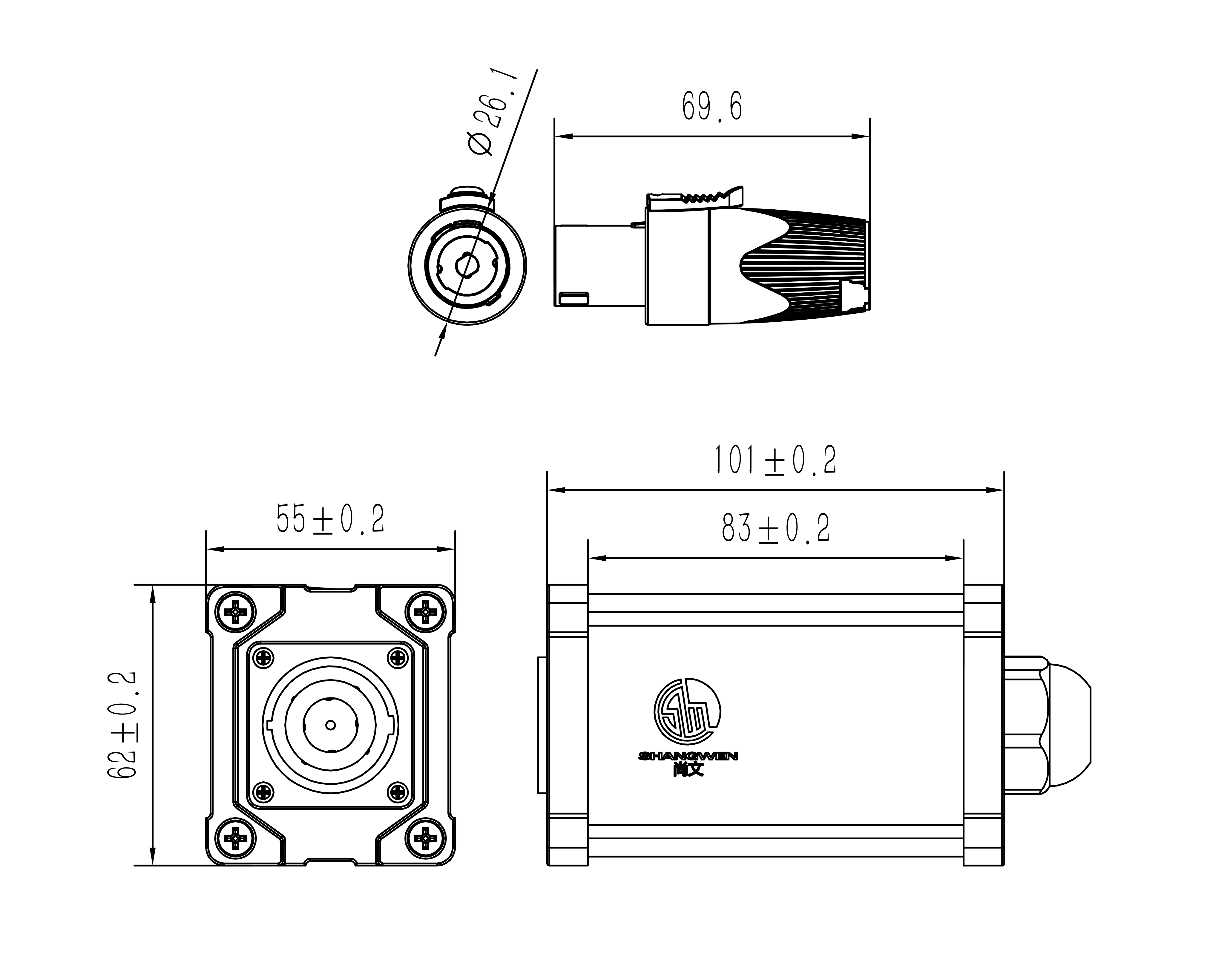 4 Channel 4 Pin Female Connector Electrical Glass Reinforced OEM OFC Loud Speaker Cable with Speakon Junction Box