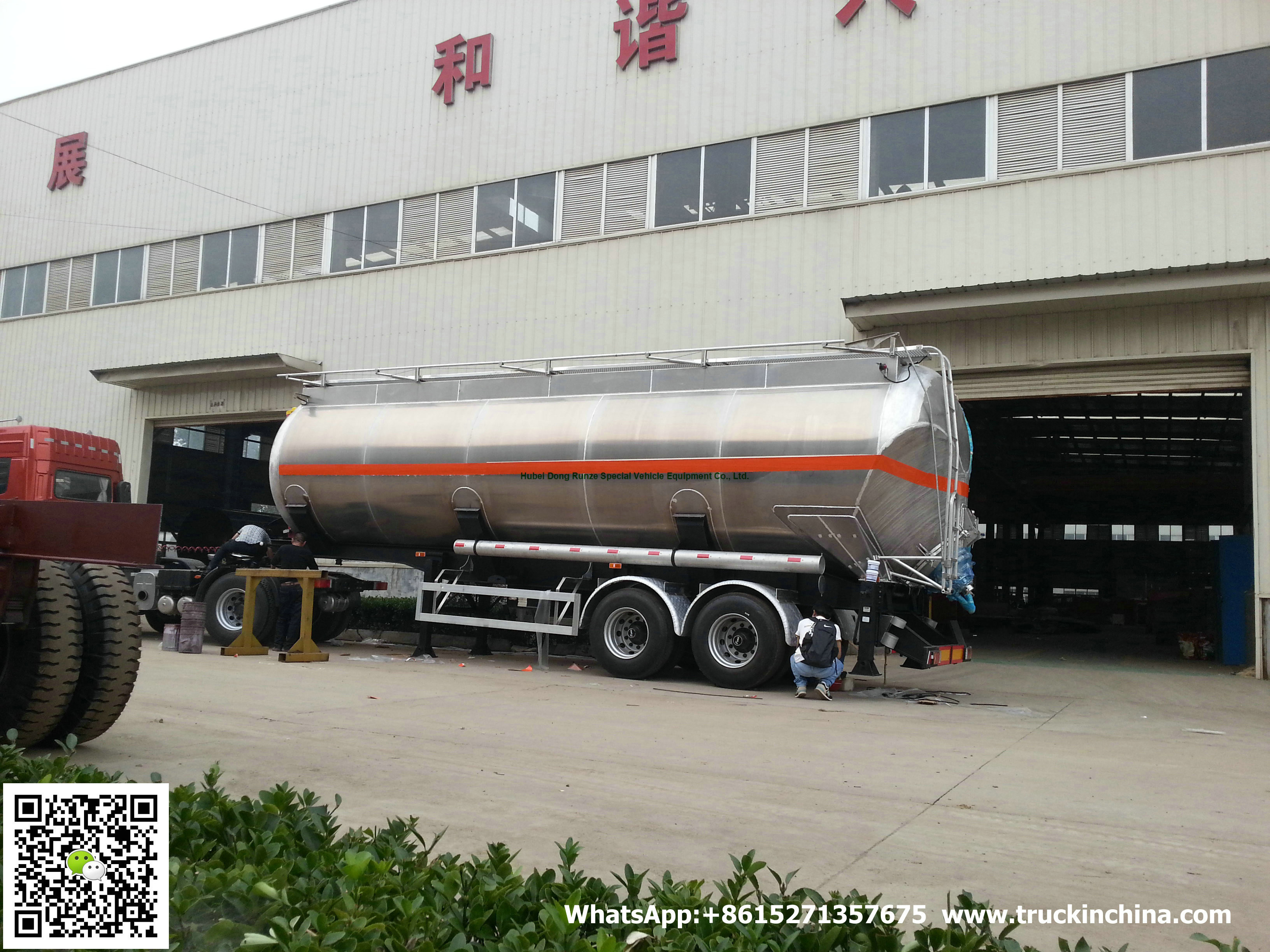Aluminum Alloy Wheat Flour Bulk Tanker with Tipping Hydraulic Cylinder (6000USG-10000USG ）whApp:+8615271357675