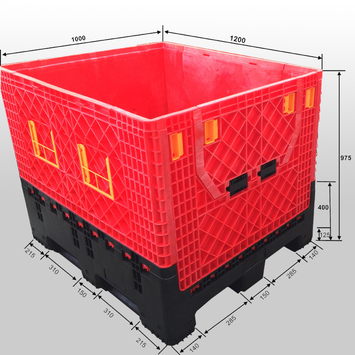 cheap large foldable collapsible plastic pallet box bulk container collaps plastic pallet box