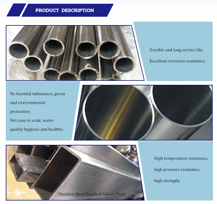 Customizable 301 304 316 410 Stainless Steel Round and Square Tubes with Square Pipe Size 7x7-150x150mm