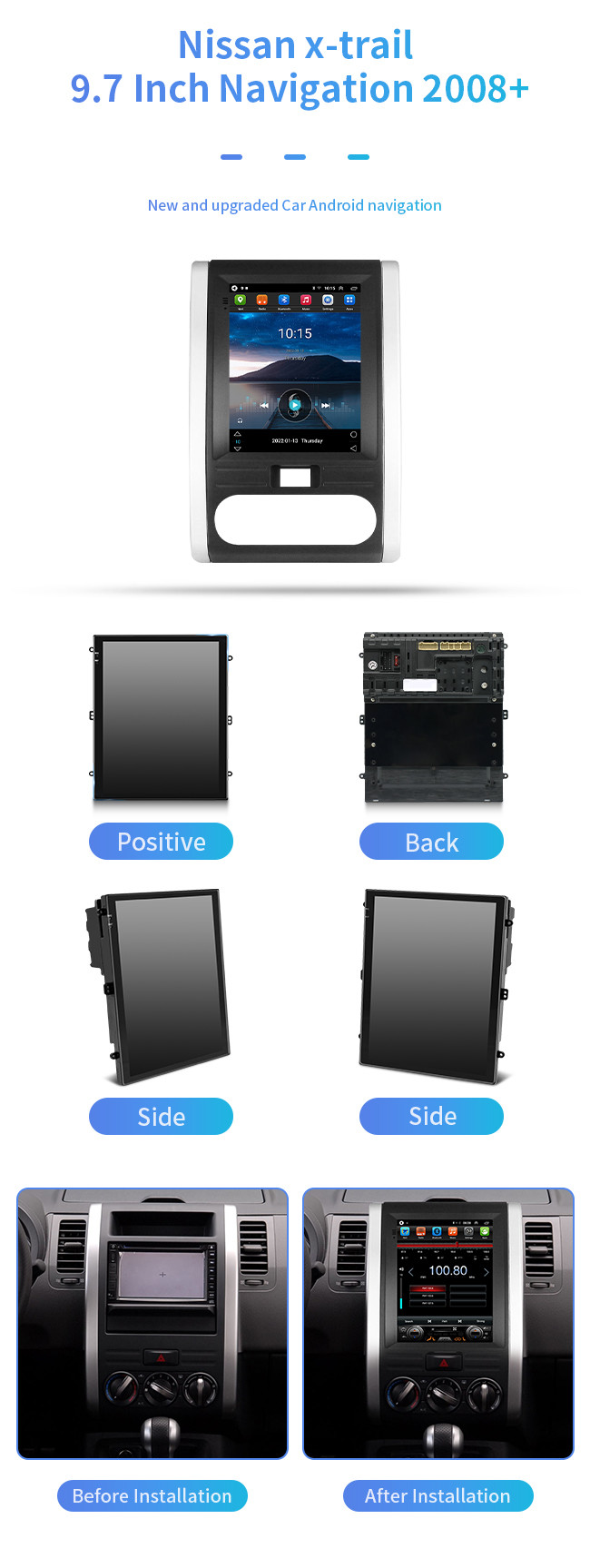 Nissan X Trail 2008+ 8 Core Car DVD Player Android 10.0 11.0 12.0 OS