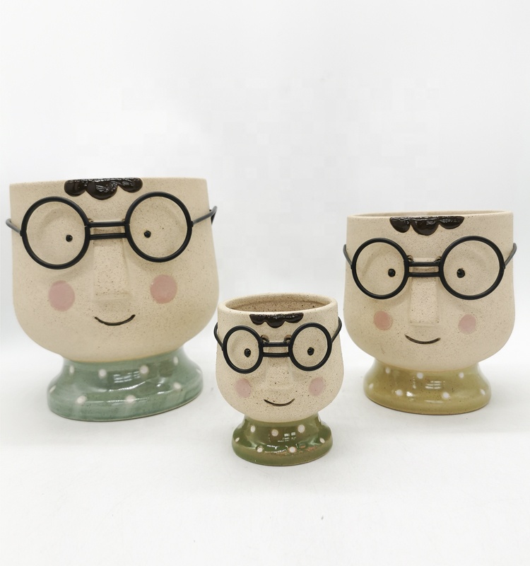 Lovely Instagram 3d Mug Unique BOY Shaped Flower Succulent Pot In Ceramic