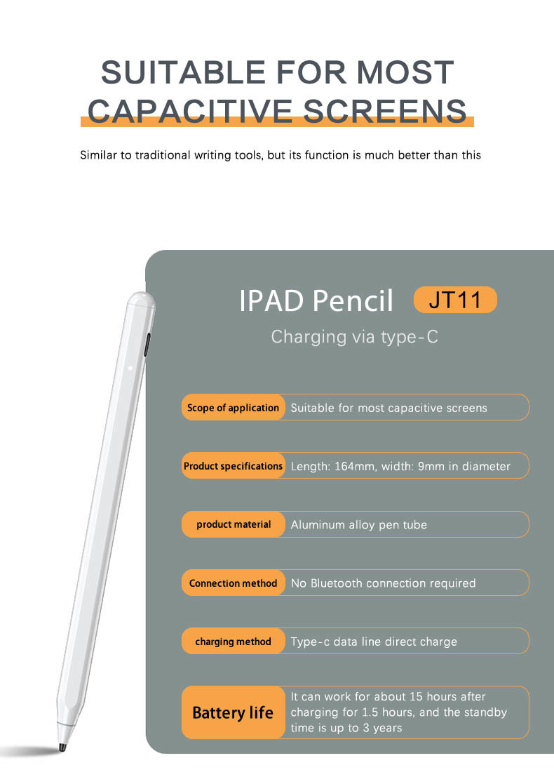 Wear Resistant POM Touch Screens Capacitive Stylus Pen For Chromebook