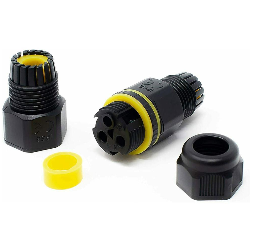 EW-M16 IP68 Waterproof Cable Connector Male Push Pull / Screw Fixed For Automotive