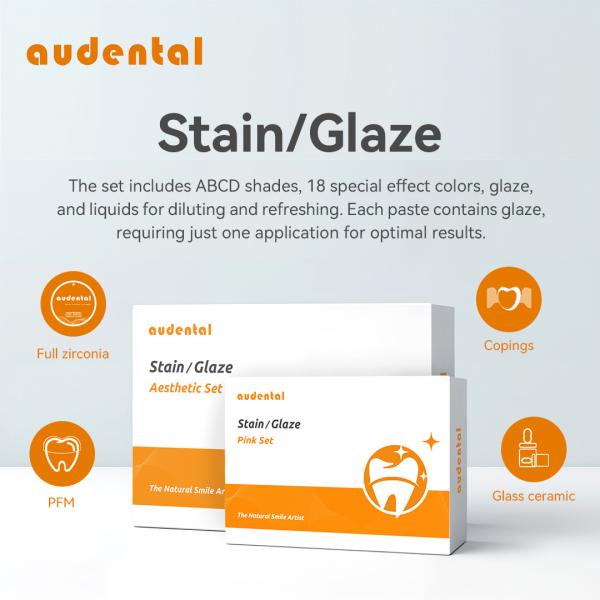 Zirconia Ceramic Glaze Powder Paste Teeth Brush Stain Glaze Kit Stain Dental