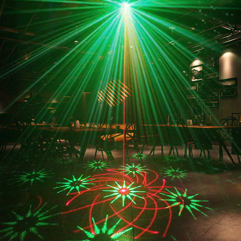 New Mini 3 in 1 Laser Light Sound Activated USB LED Stage Lights Adjustable Speed Party Atmosphere Lamp with Remote Cont