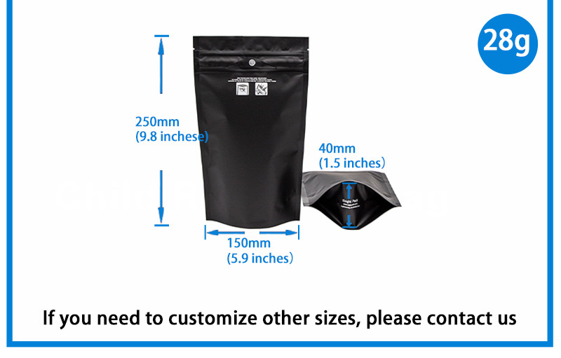 Child Resistant Safety Protective Zipper Packaging Bag Pet Standing Weed Bag