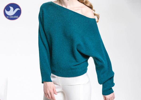 Sexy Off Shoulder Wool Pullover Women's , Woolen Sweater For Ladies Ottoman
