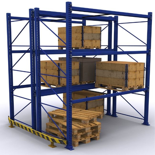 Blue Galvanized Steel Pallet Rack Roll Forming Machine With Servo Feeding