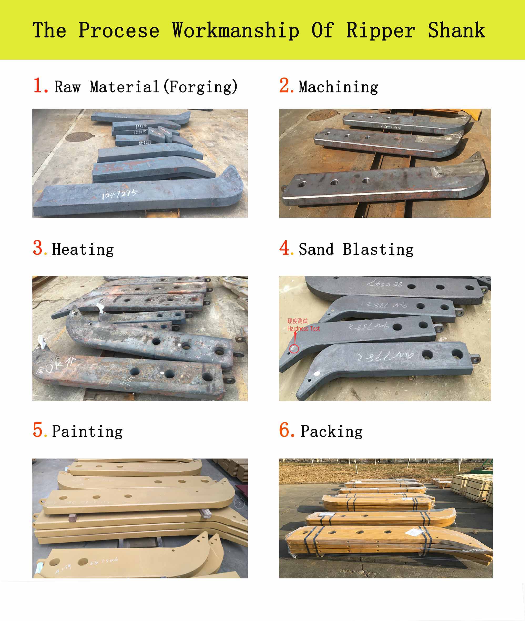ISO9001-2000 Certified 50mm Width Superior Excavator Ripper Shank for D7r Bulldozer